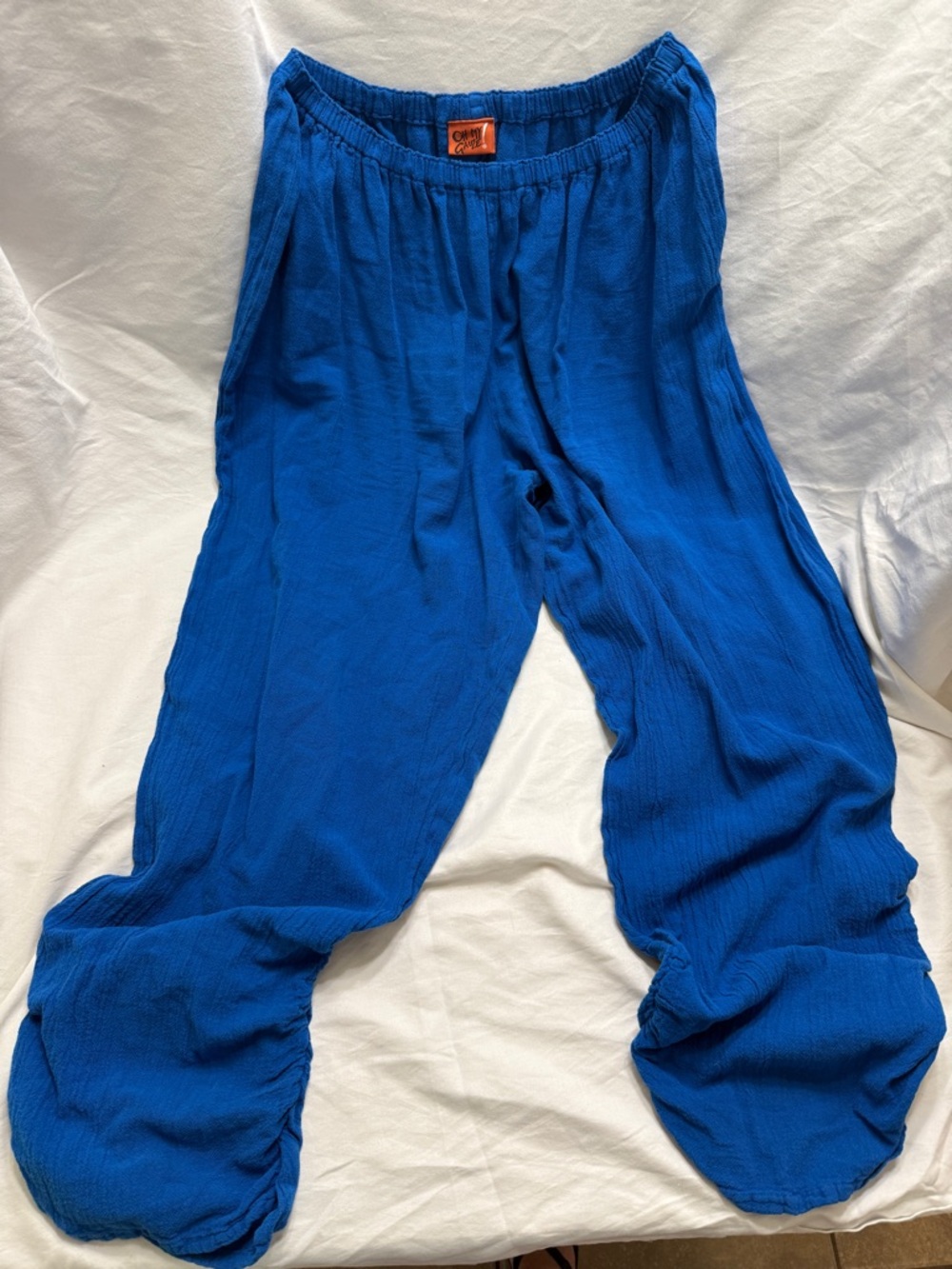 Oh My Gauze! Blue Cotton Gauze Pants Size 3 L/XL Boho Lagenlook